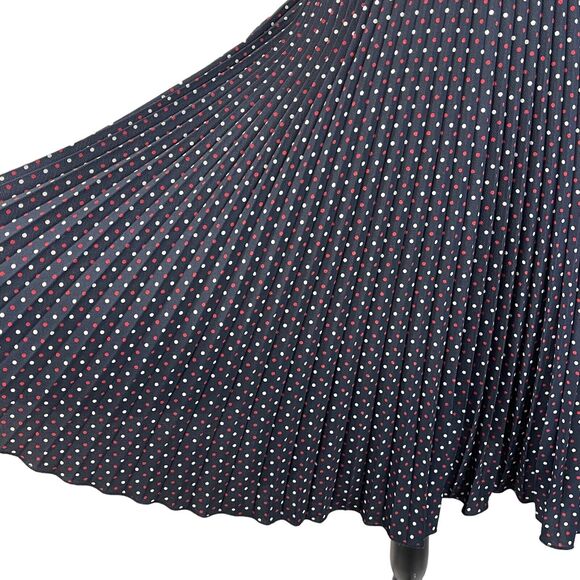 French Connection SZ 6 Phoebe Dress Mix-Lace Polka Dot Round Neck Pleated Mini - Picture 4 of 13